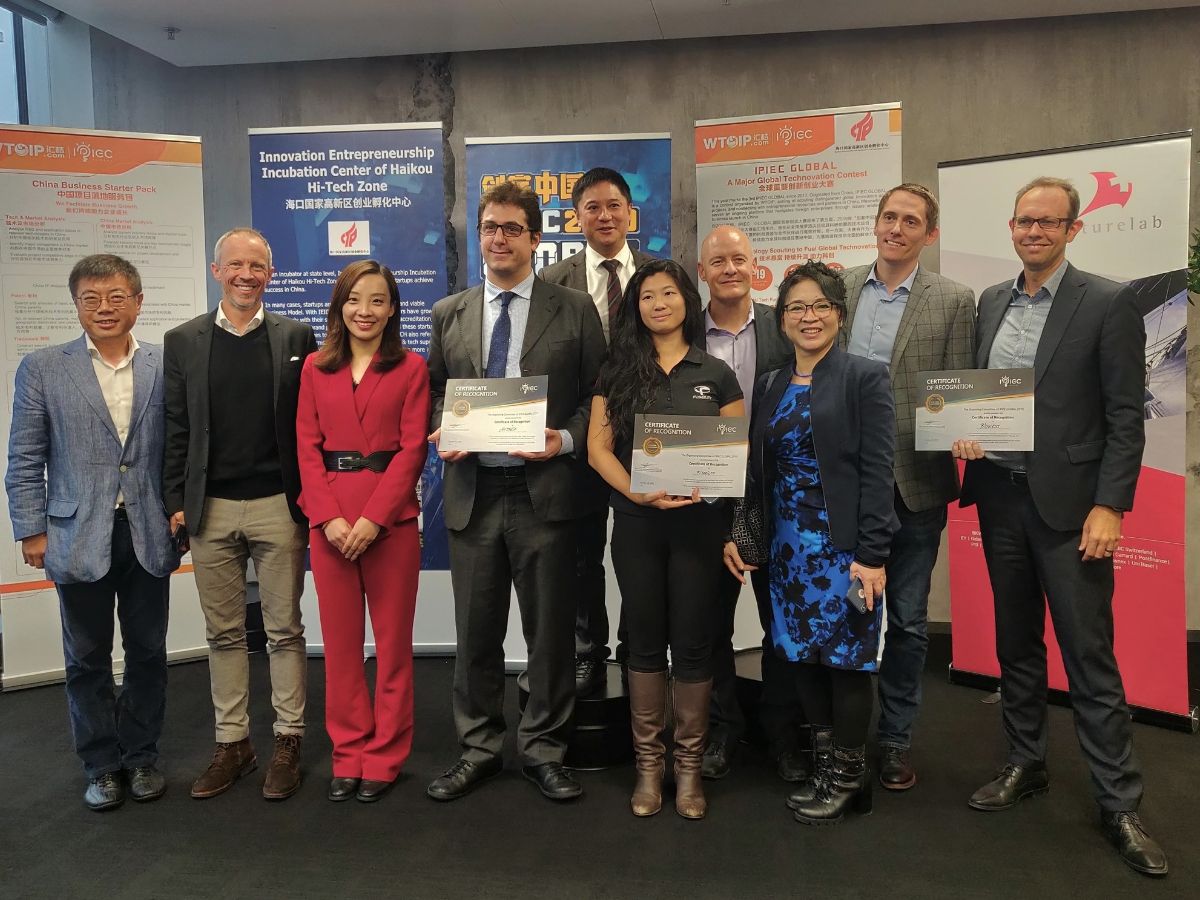 Startup winners and IPIEC GLOBAL jurors from the Swiss chapter final in Zurich